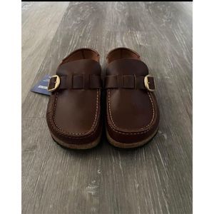 EUC Birkenstock Buckley brown leather clog slide size 36 (5)